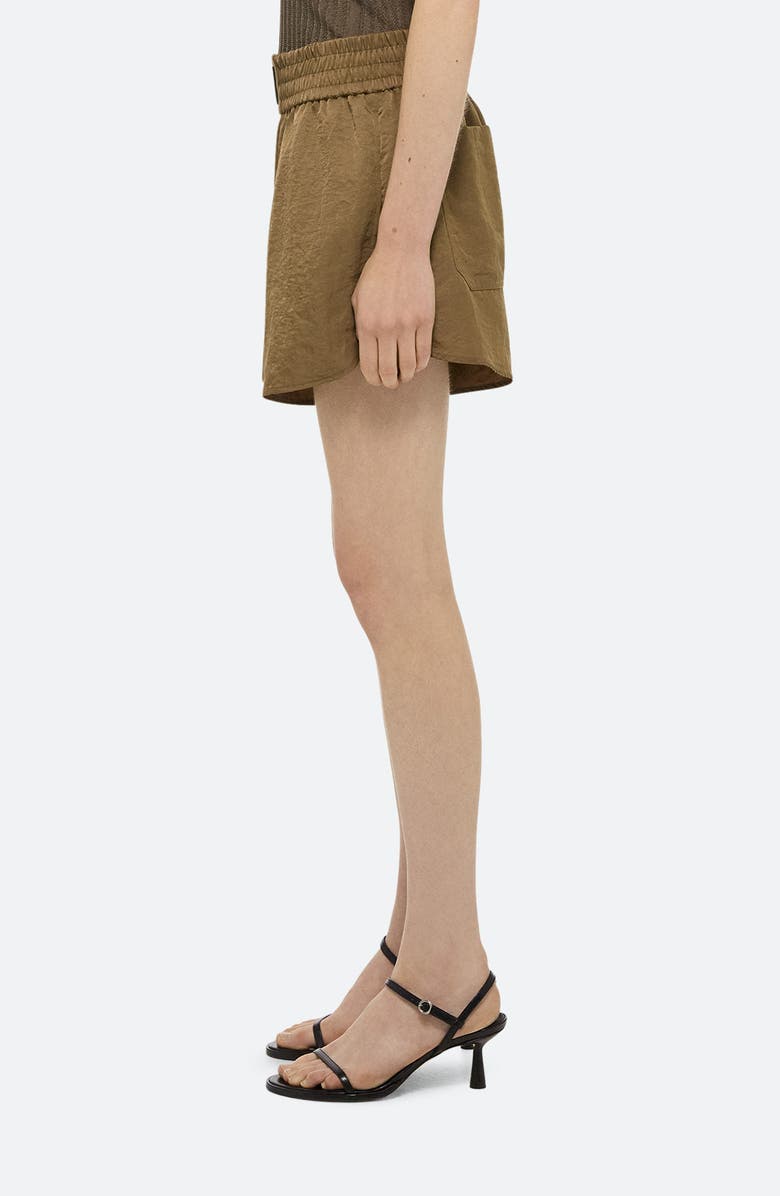 Helmut Lang Creased Nylon Boxing Shorts, Alternate, color, Cognac