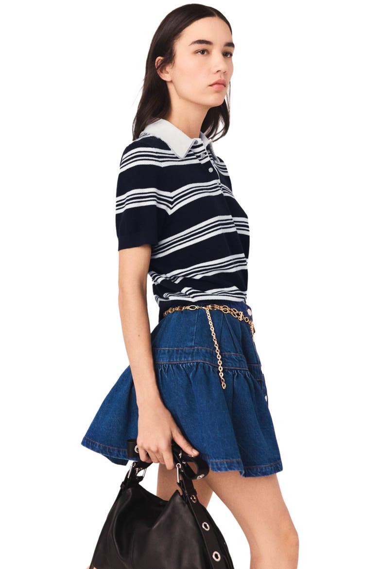 Short denim skirt, Main, color, Blue