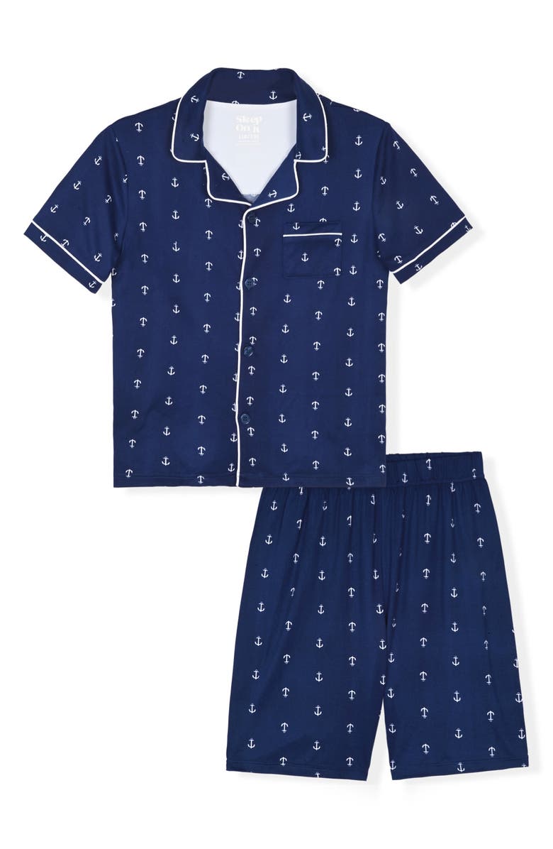 CLOUD NINE Kids' Anchors Two-Piece Short Pajamas, Main, color,