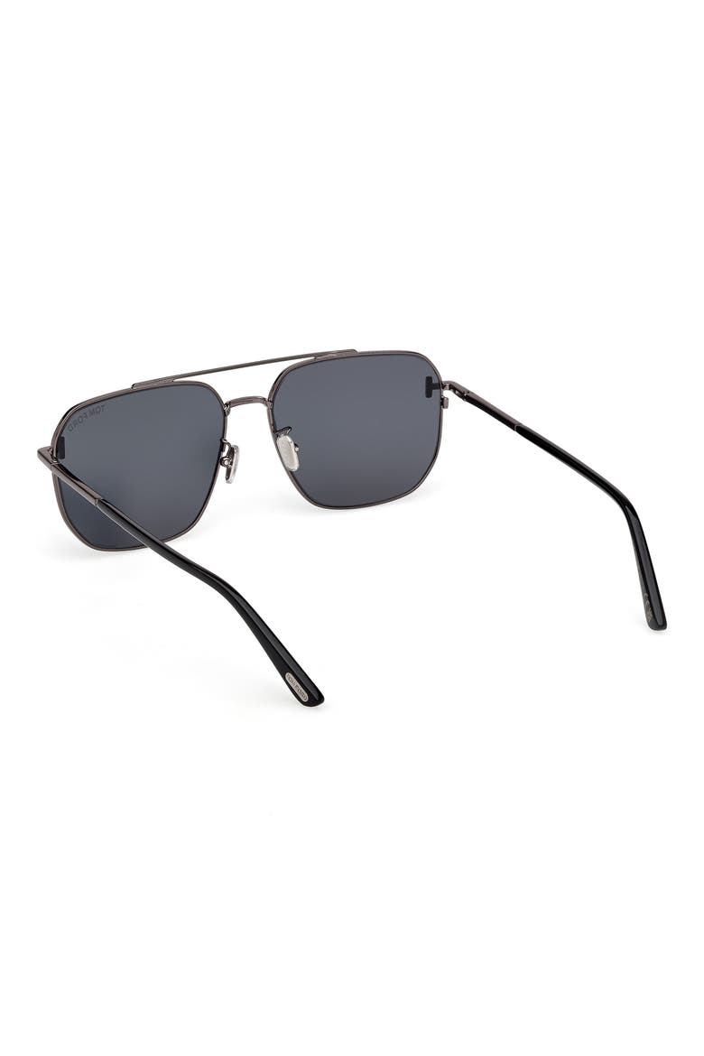 61mm Navigator Sunglasses, Alternate, color, GUNMENTAL BLACK / SMOKE