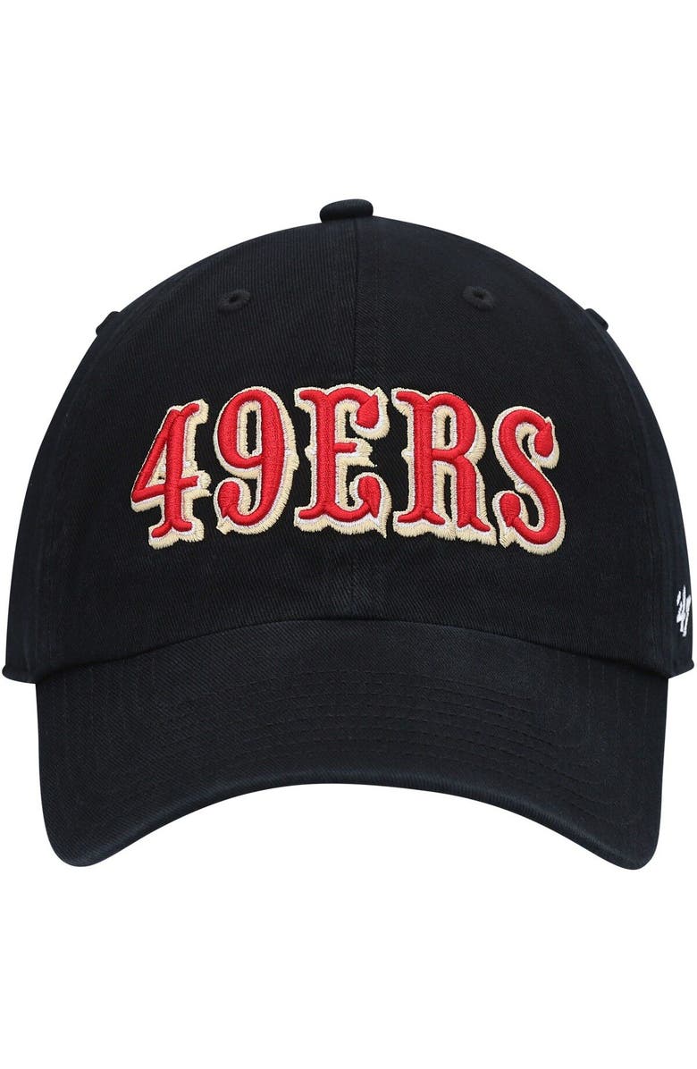 '47 Men's '47 Black San Francisco 49ers Clean Up Script Adjustable Hat, Alternate, color, Black