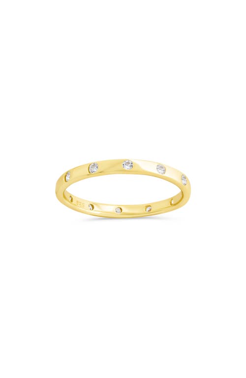 Sterling Forever Mindy Cubic Zirconia Studded Band Ring In Gold