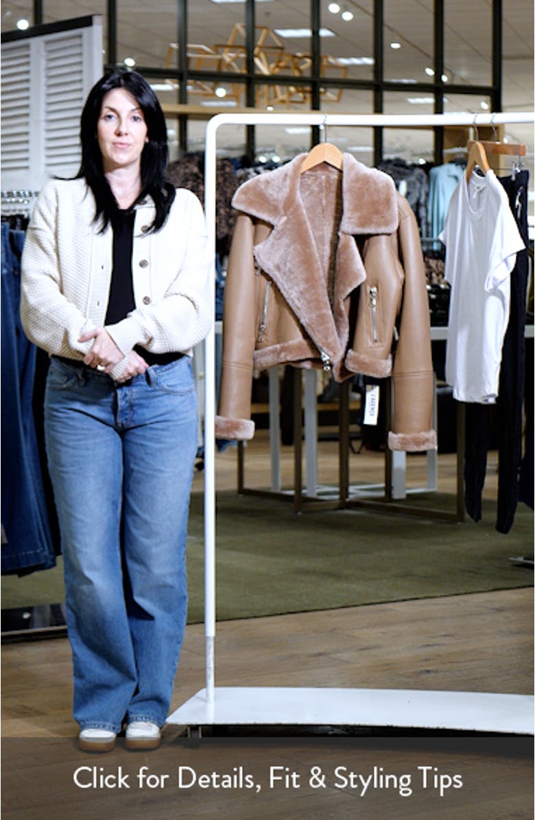 Pike Leather & Genuine Shearling Crop Jacket, sales video thumbnail