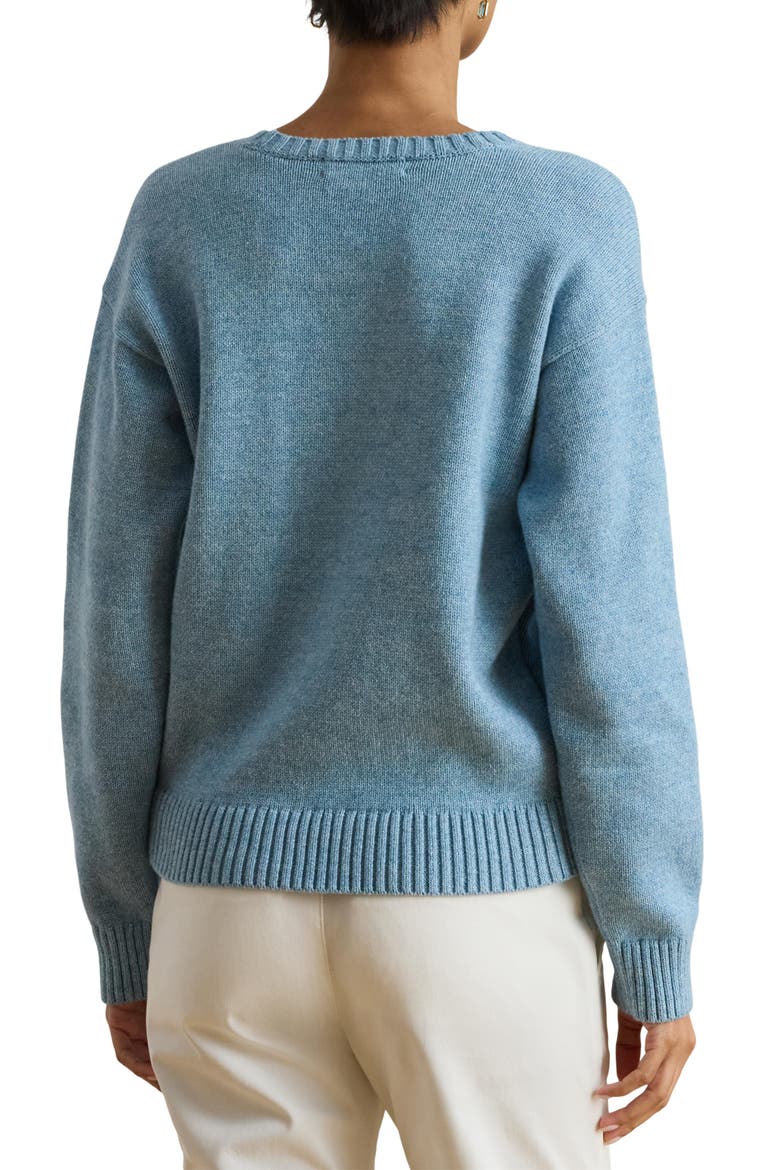 Intarsia Dog Sweater, Alternate, color, BLUE NOTE HEATHER MULTI