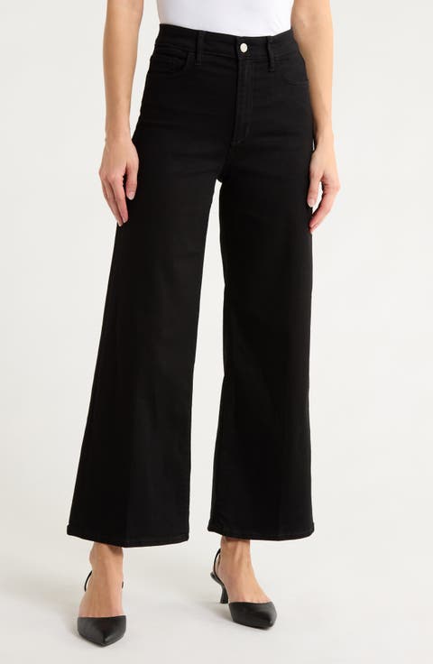 High Waist Ankle Wide Leg Jeans (Freesia)
