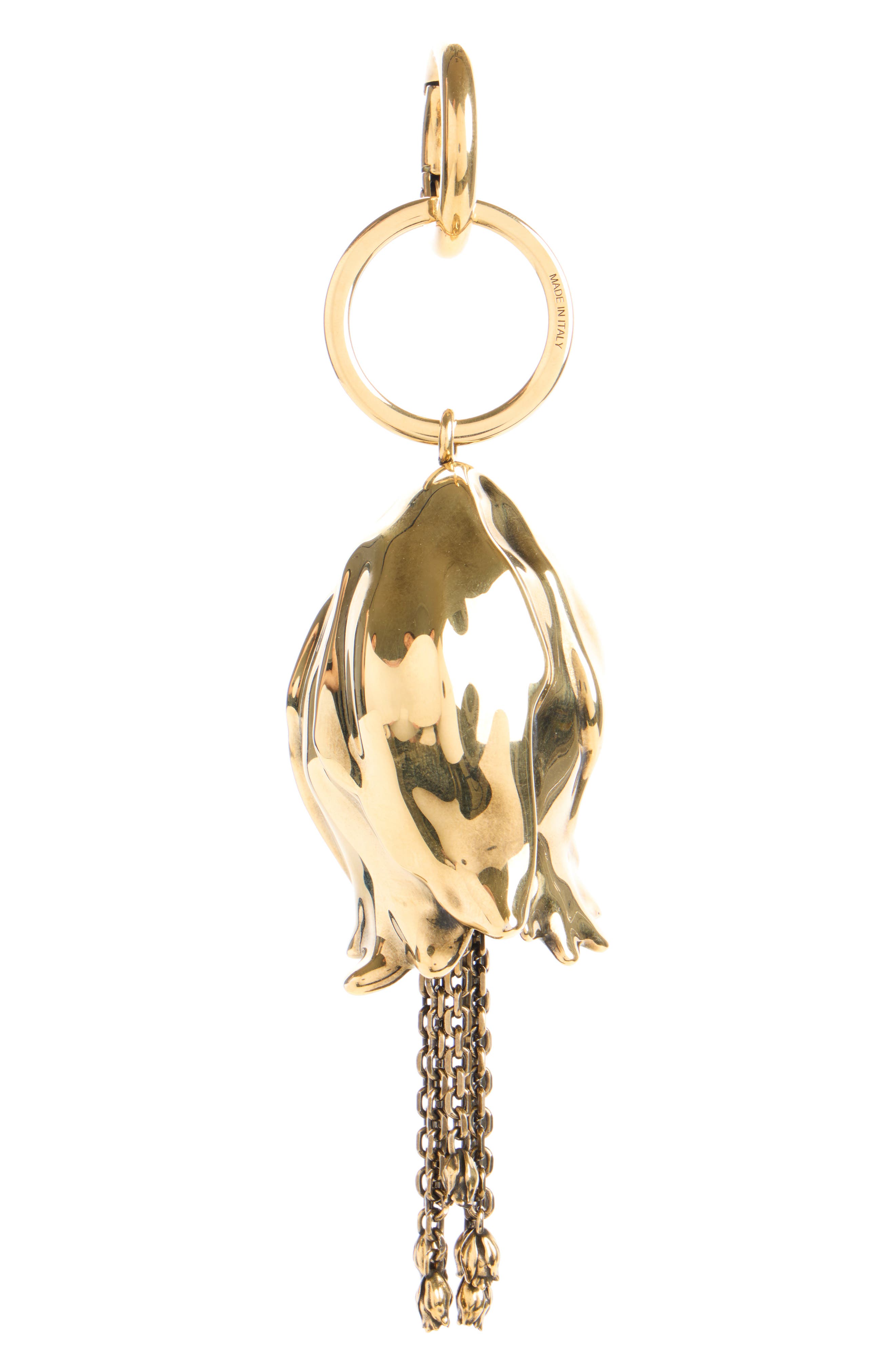 Tulip Key Ring Bag Charm, Alternate, color, GOLD COLOR