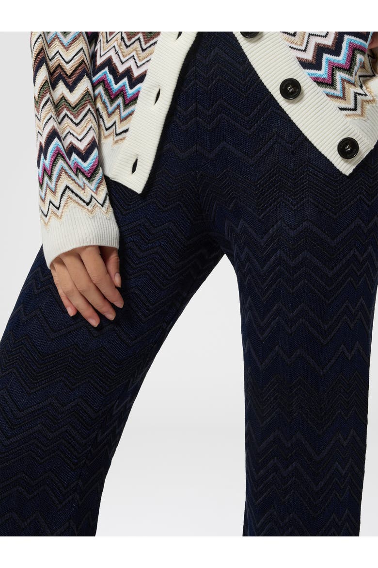 Zig Zag Viscose And Wool Straight-leg Trousers, Alternate, color, Navy Blue