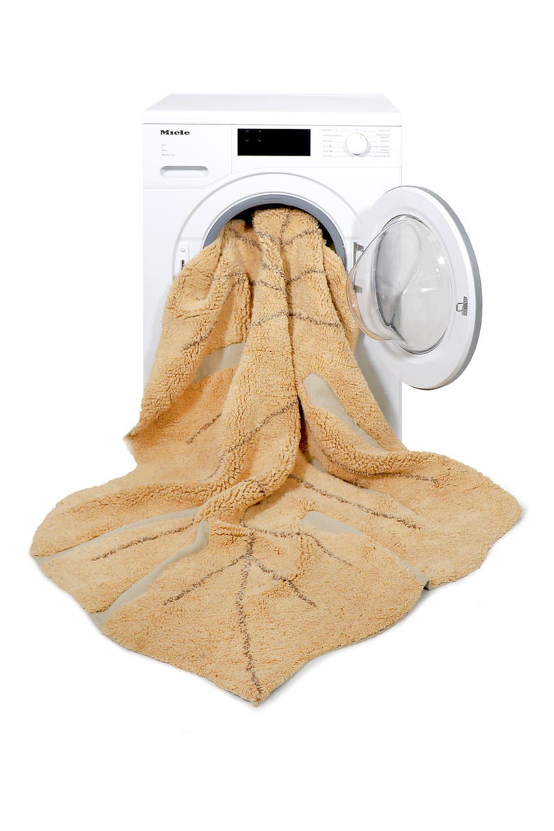 Monstera Leaf Washable Area Rug, Alternate, color, HONEY SOIL BROWN OLIVE