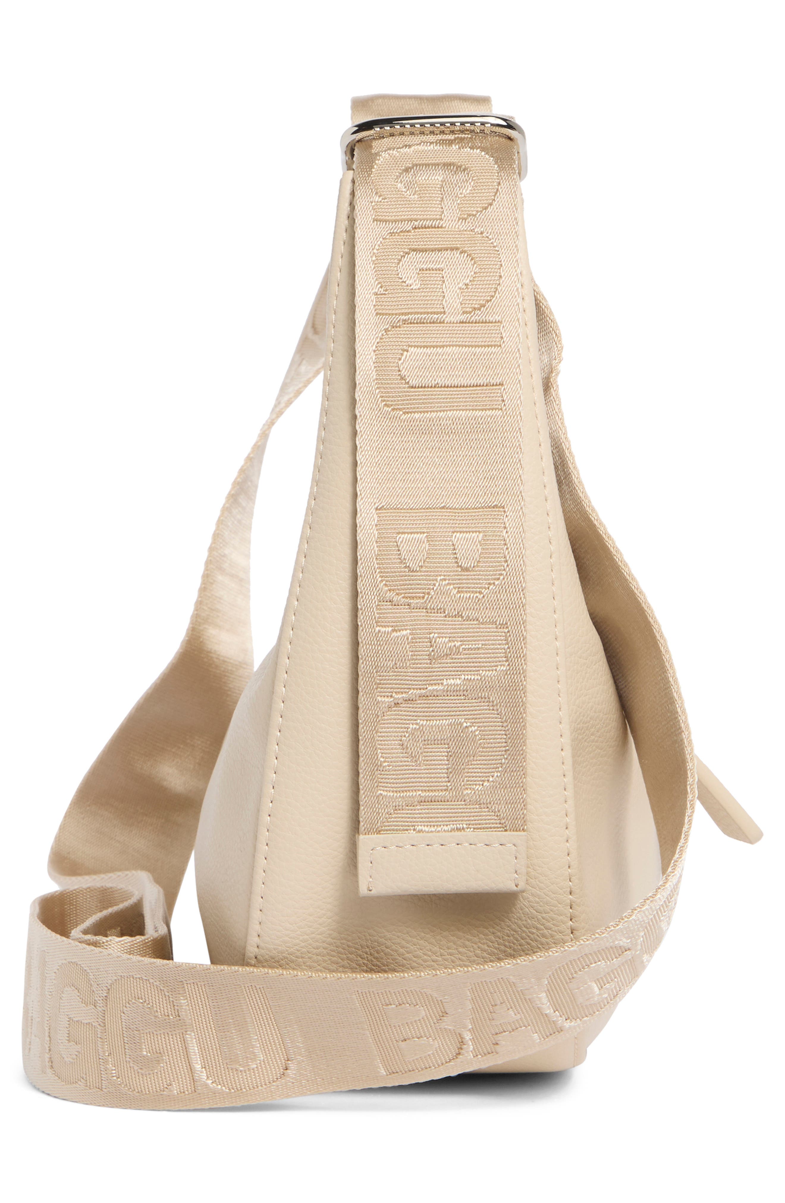 Baggu Small Recycled Leather Crescent Bag, Alternate, color, Stone