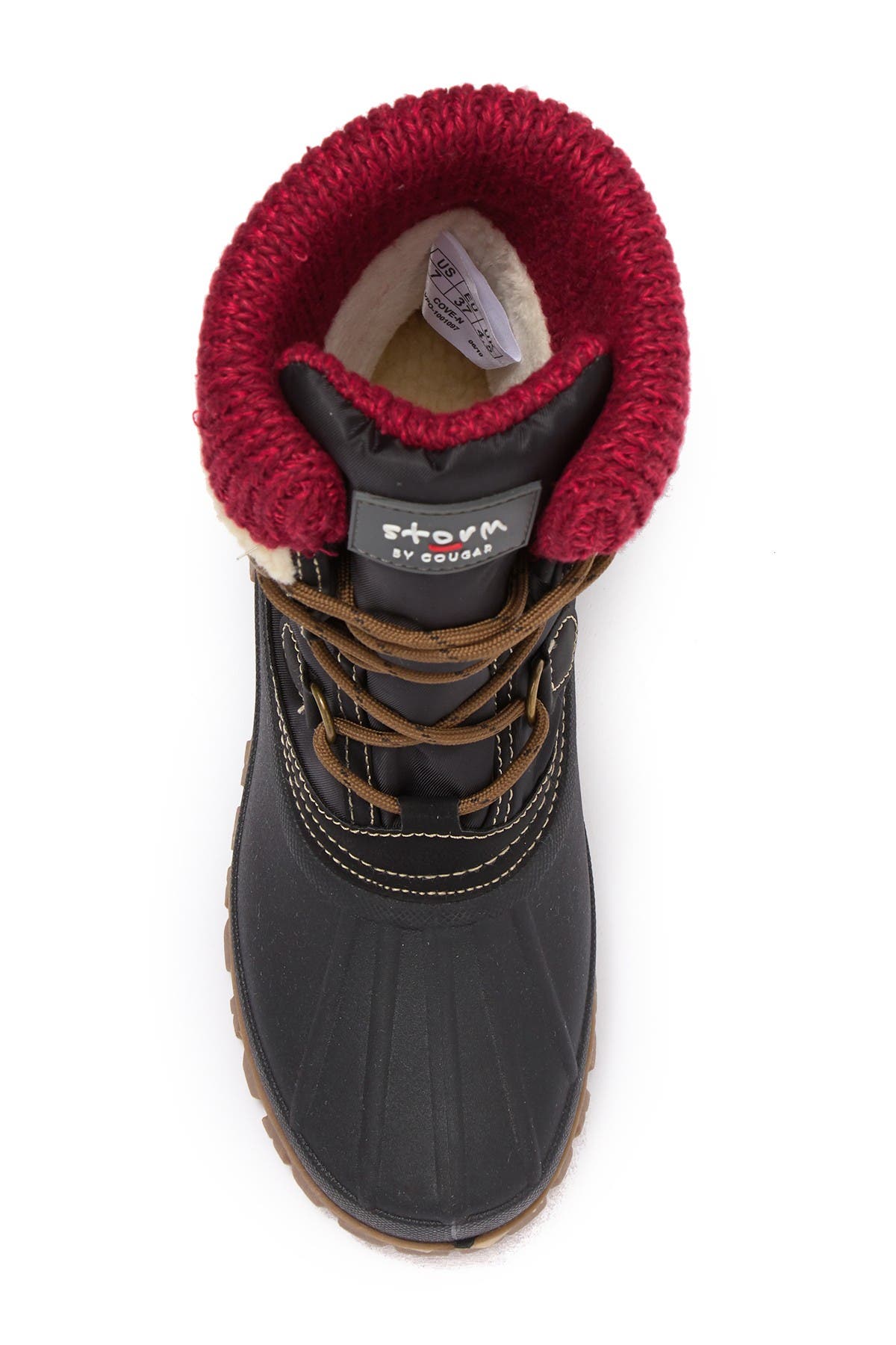 Cougar Cove Woven Cuff Faux Fur Lined Waterproof Boot, Alternate, color, 