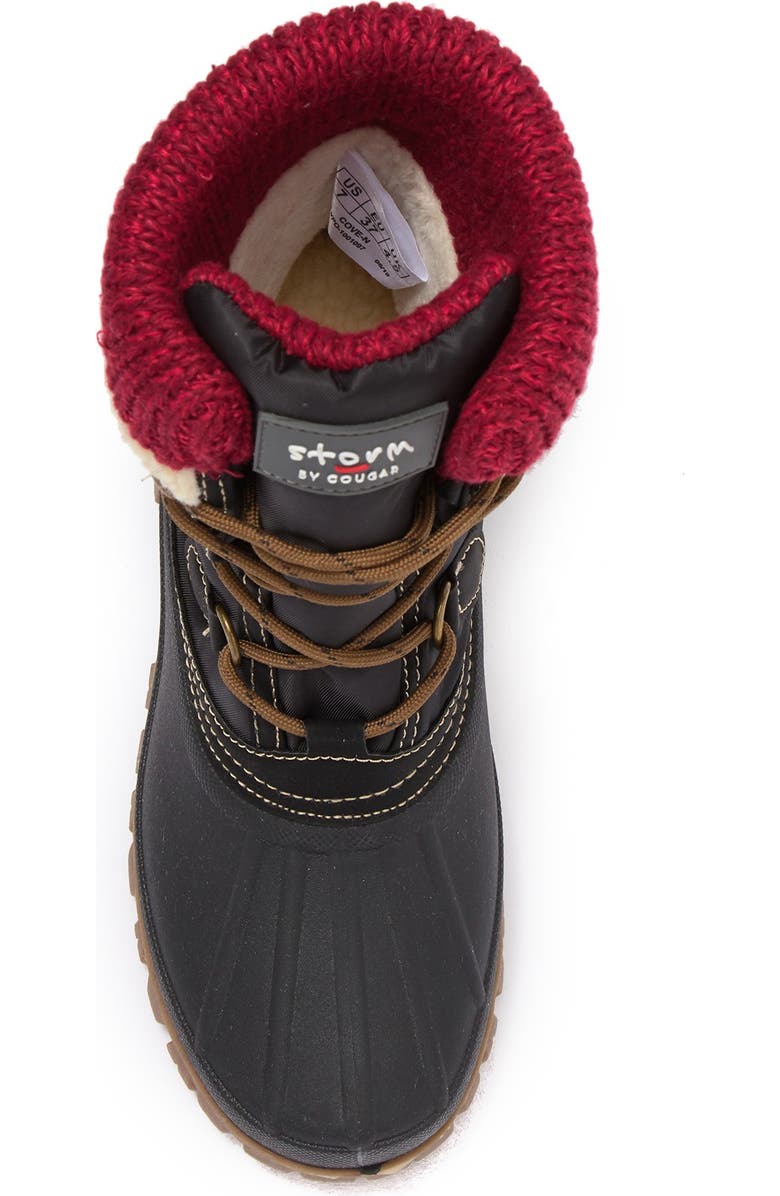 Cougar Cove Woven Cuff Faux Fur Lined Waterproof Boot, Alternate, color,