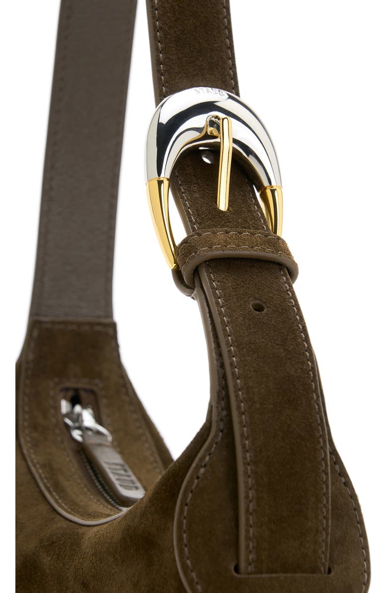STAUD Ollie Metallic Leather Shoulder Bag, Alternate, color,