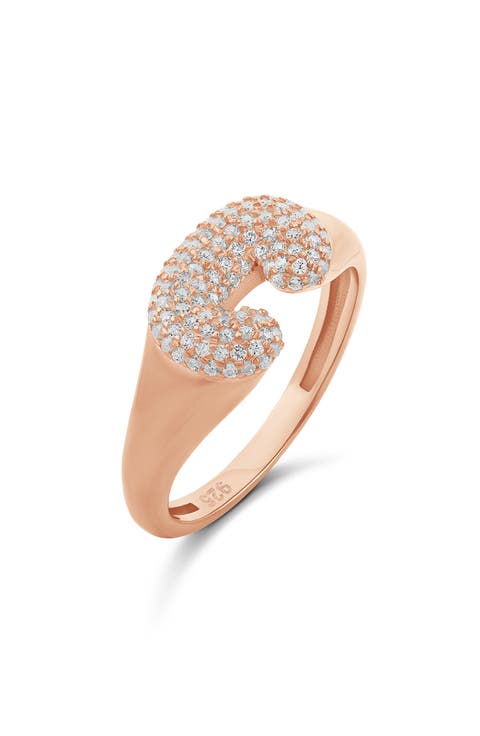 Pavé Bubble Initial Ring