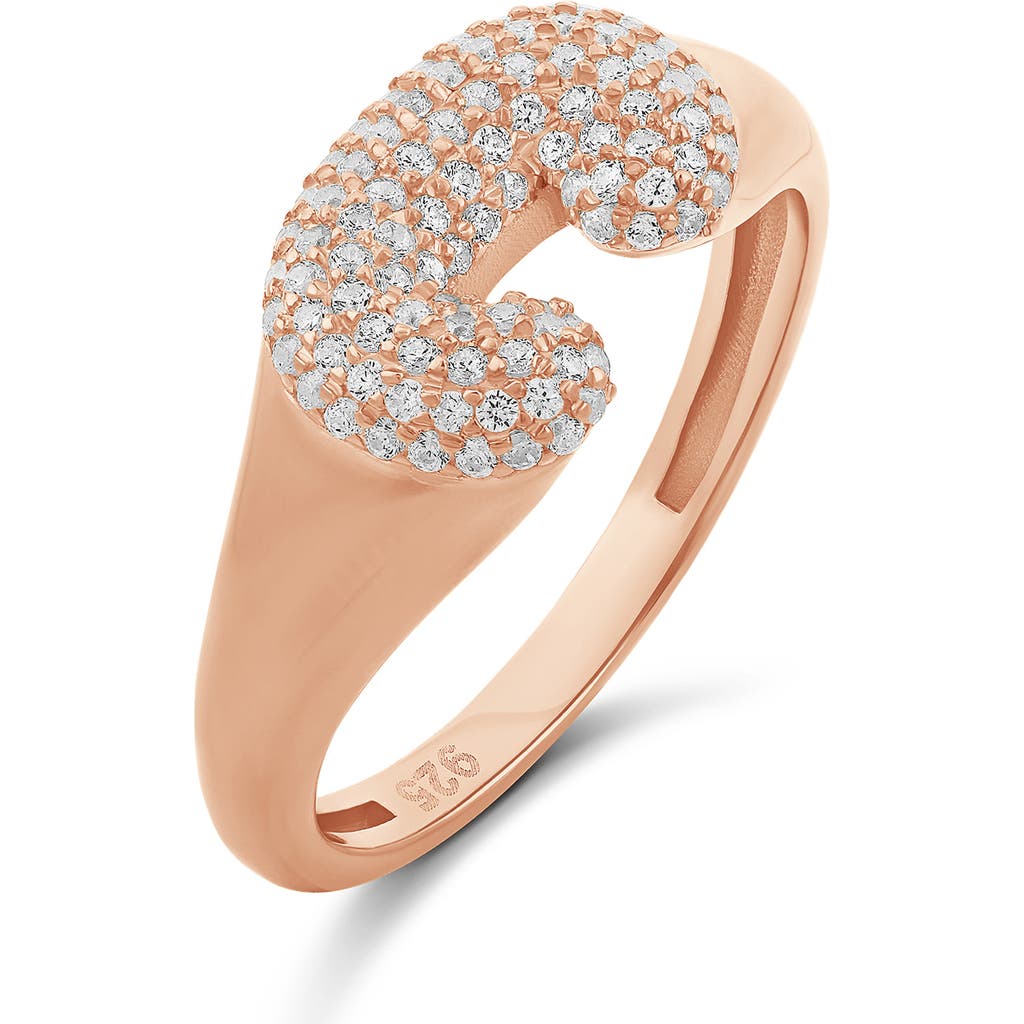 Shymi Pavé Bubble Initial Ring In Gold