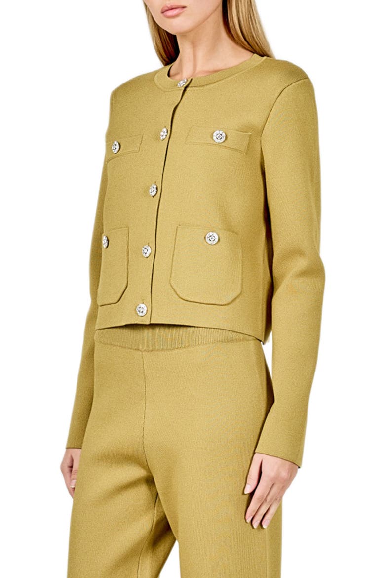 Rhinestone Cardigan, Alternate, color, MUSTARD GREEN