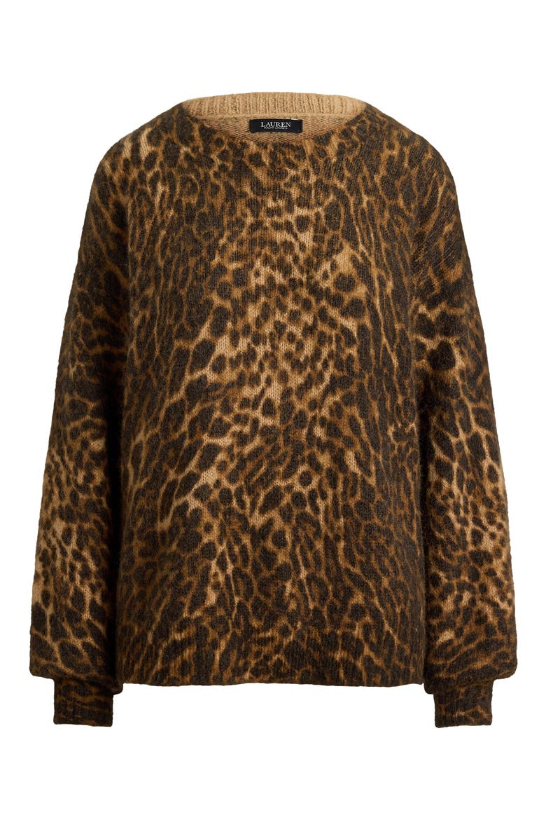 Leopard Print Mohair Blend Sweater, Alternate, color, CAMEL BEIGE