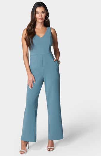 bebe V-Neck Scuba Jumpsuit