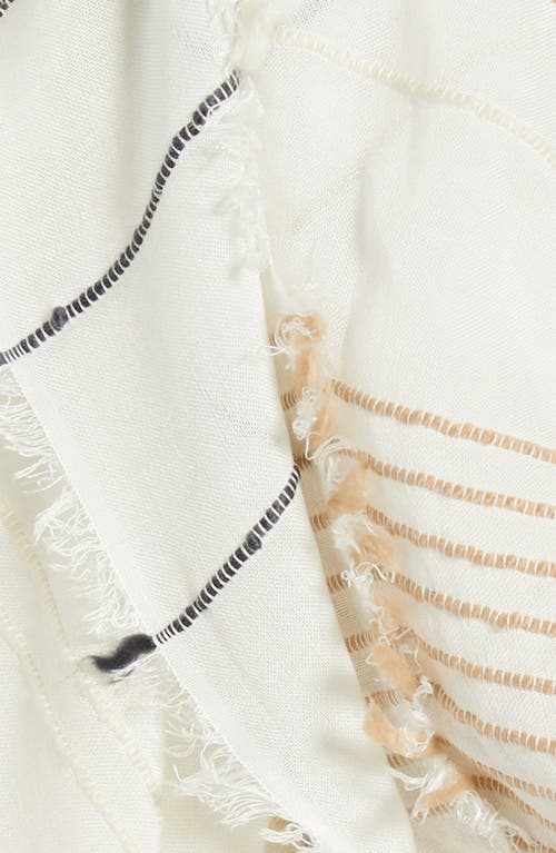 Tasha Striped Long Scarf In Neutral