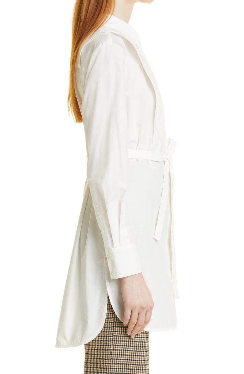 Rebecca Taylor Embroidered Cotton Bib Blouse, Alternate, color, Snow