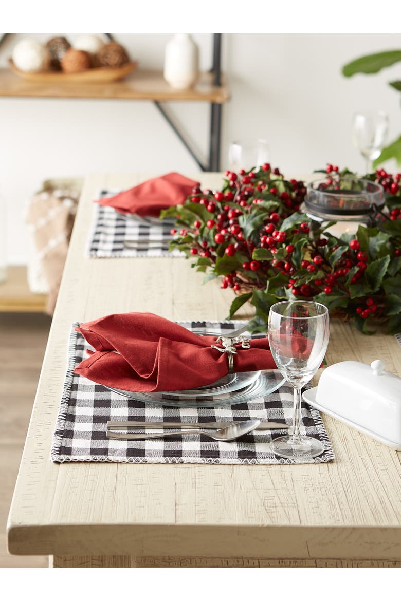 Christmas Buffalo Check Emb Placemat Set/6, Alternate, color, Christmas Buffalo
