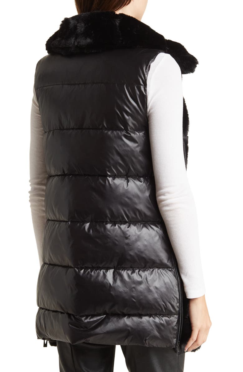 Via Spiga Hooded Faux Fur Vest, Alternate, color,