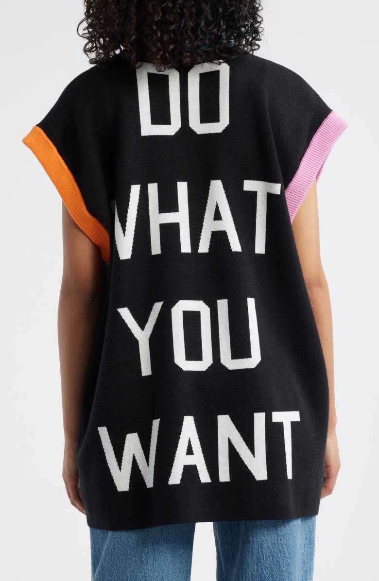 Dressed in Lala Do What You Want Oversize Sweater Vest, Alternate, color, Black