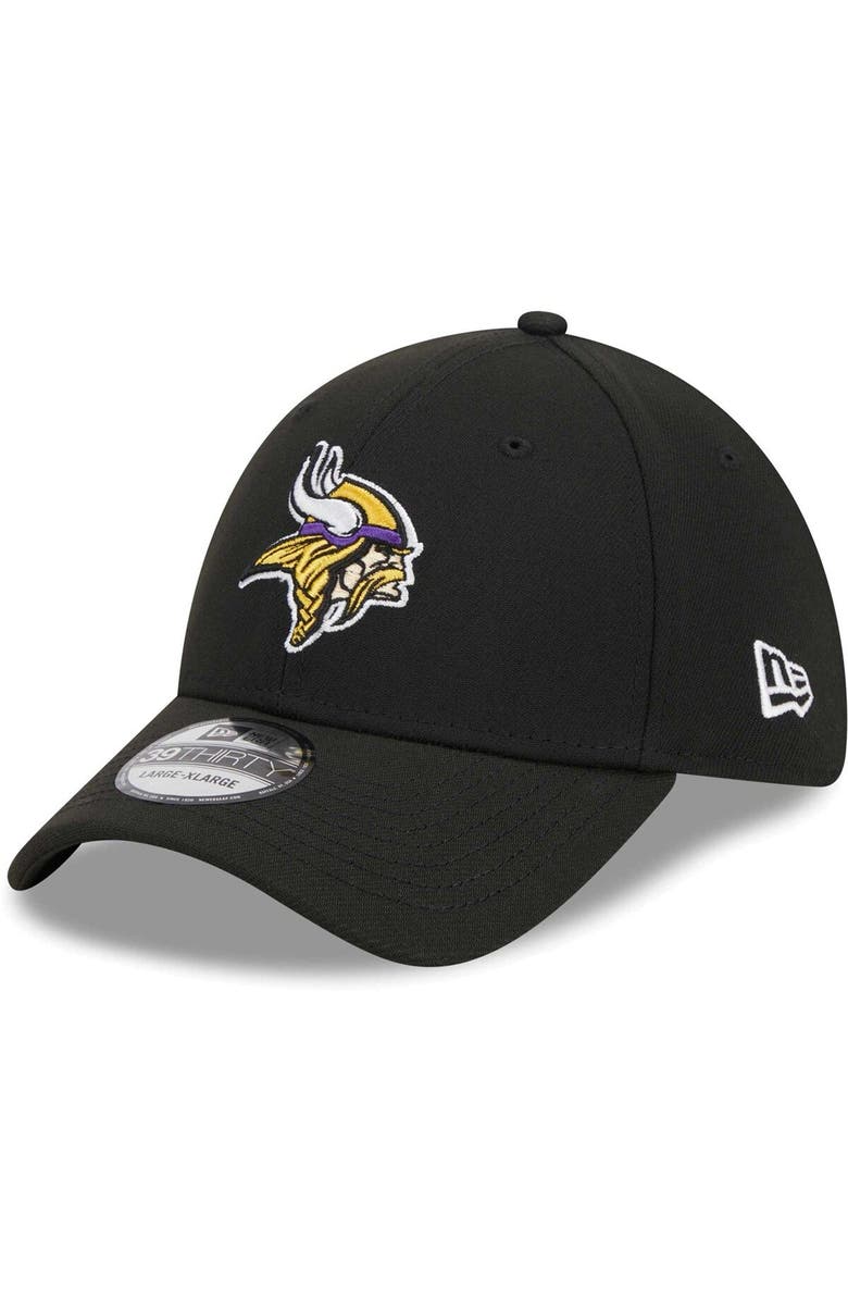 New Era Men's New Era Black Minnesota Vikings Main 39THIRTY Flex Hat, Main, color,