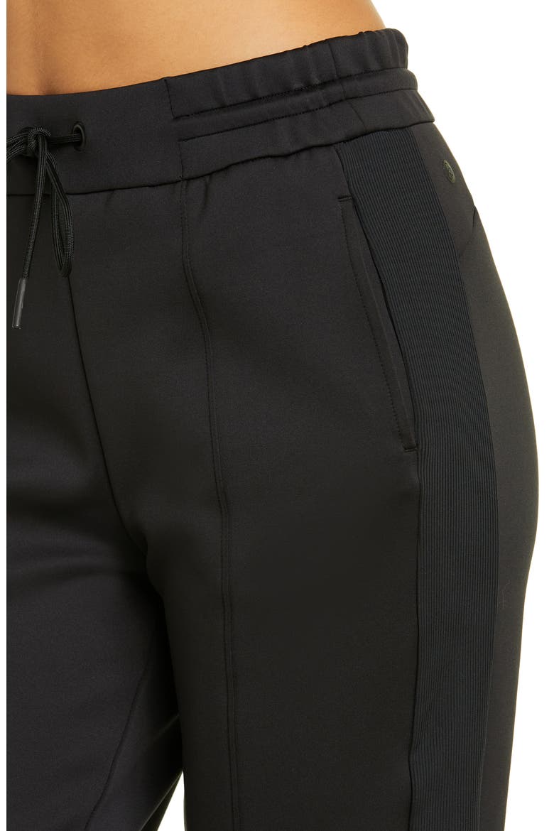 Side Step High Waist Track Pants, Alternate, color, BLACK