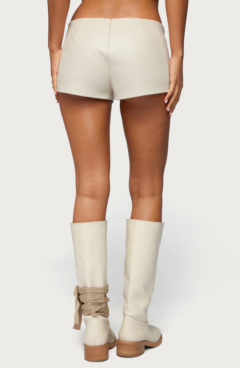 EDIKTED Wilde Lace-Up Faux Leather Shorts, Alternate, color, 