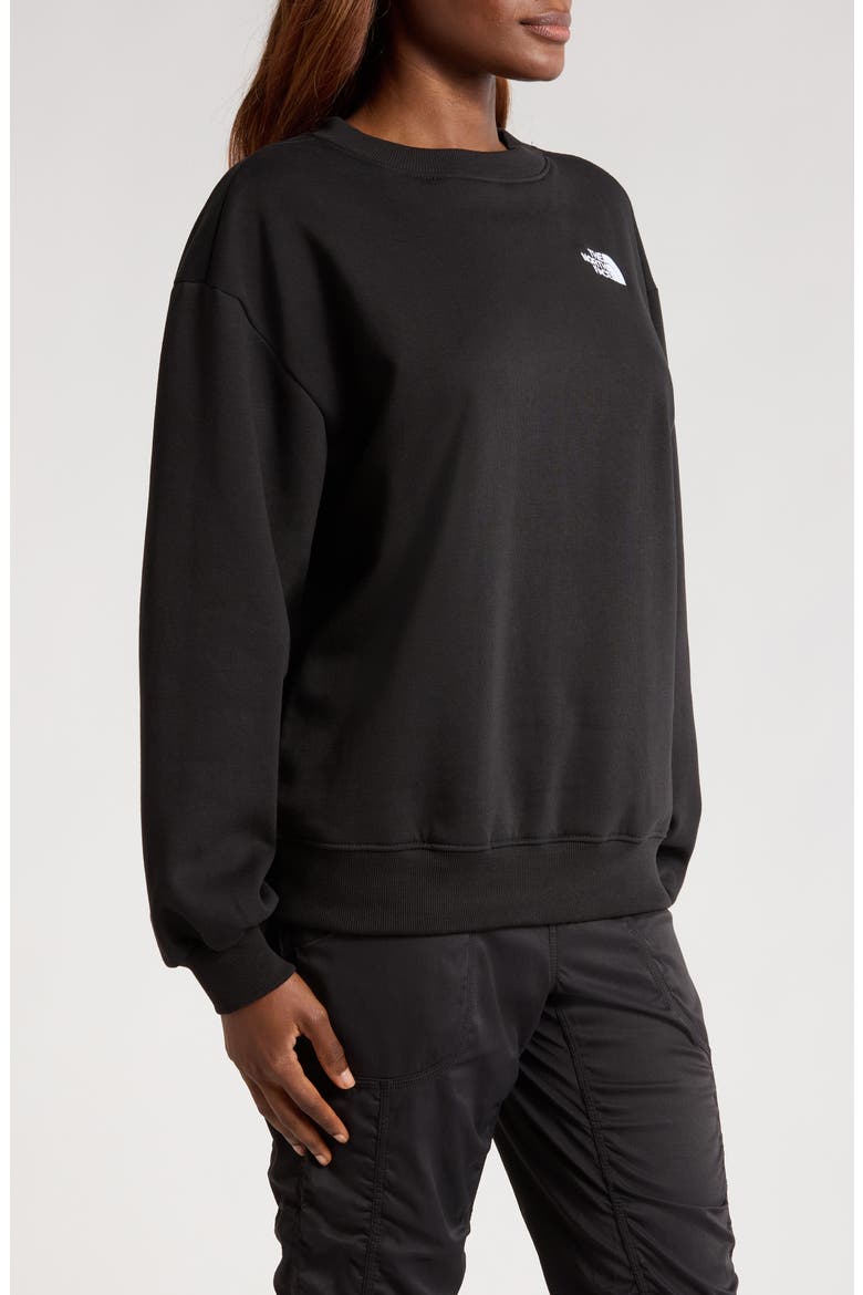 Evolution Oversize Crewneck Sweatshirt, Alternate, color, TNF BLACK