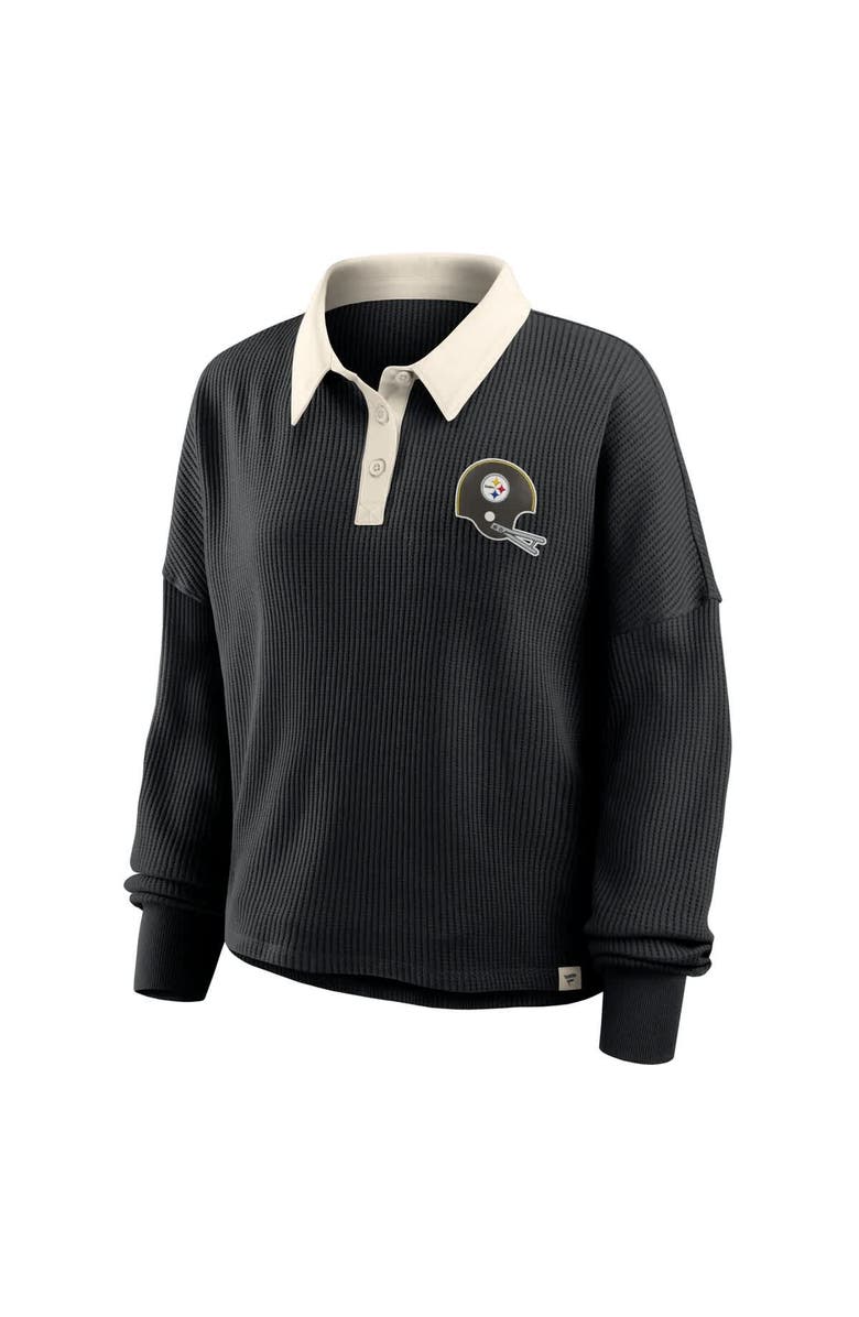 FANATICS Women's Fanatics Black Pittsburgh Steelers Oversized Hometown Premium Thermal Long Sleeve Shirt, Alternate, color, Black