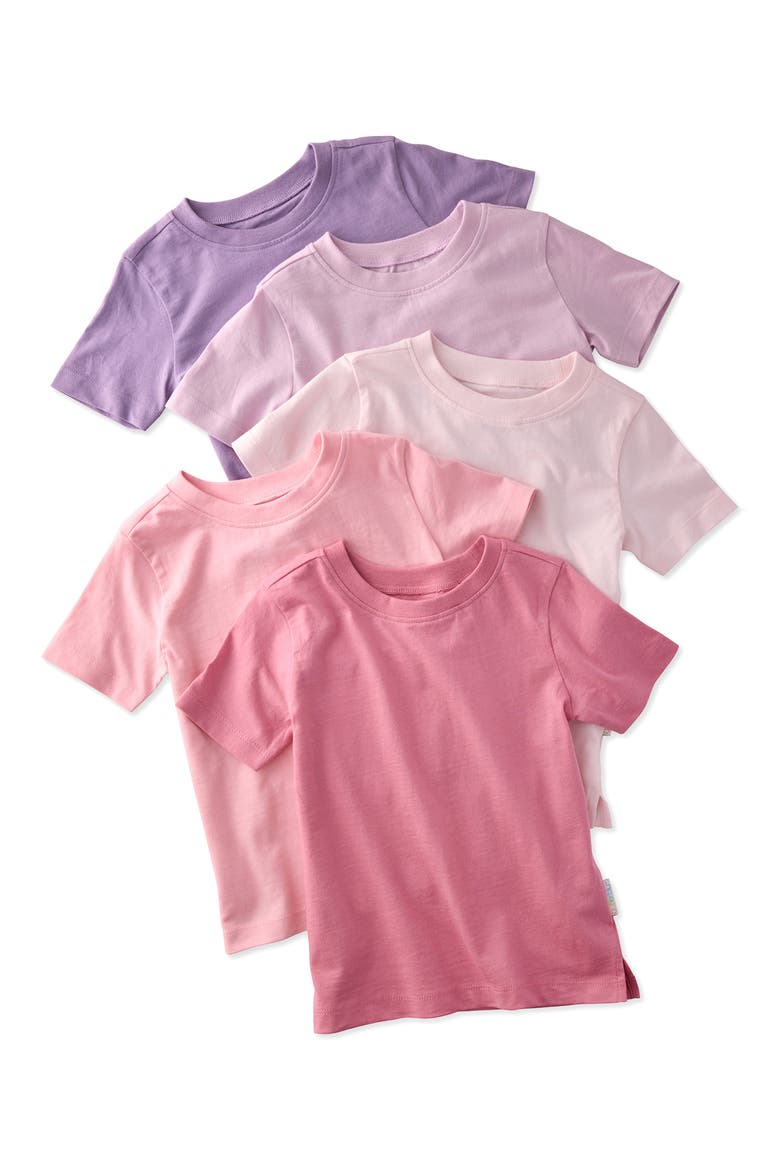 Taylor Assorted 5-Pack Organic Cotton T-Shirts, Main, color, BRIGHT PINK