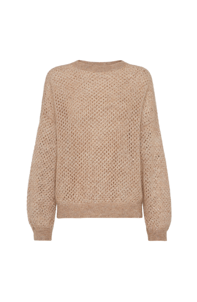 Brunello Cucinelli Dazzling Mesh sweater, Main, color, Hazelnut
