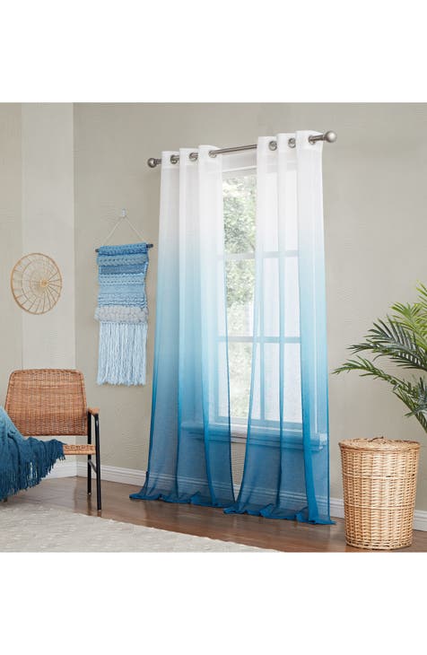 Shadow Set of 2 Ombré Sheer Panel Curtains