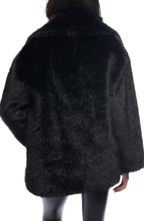 Azalea Wang Old Hollywood Faux Fur Jacket In Black