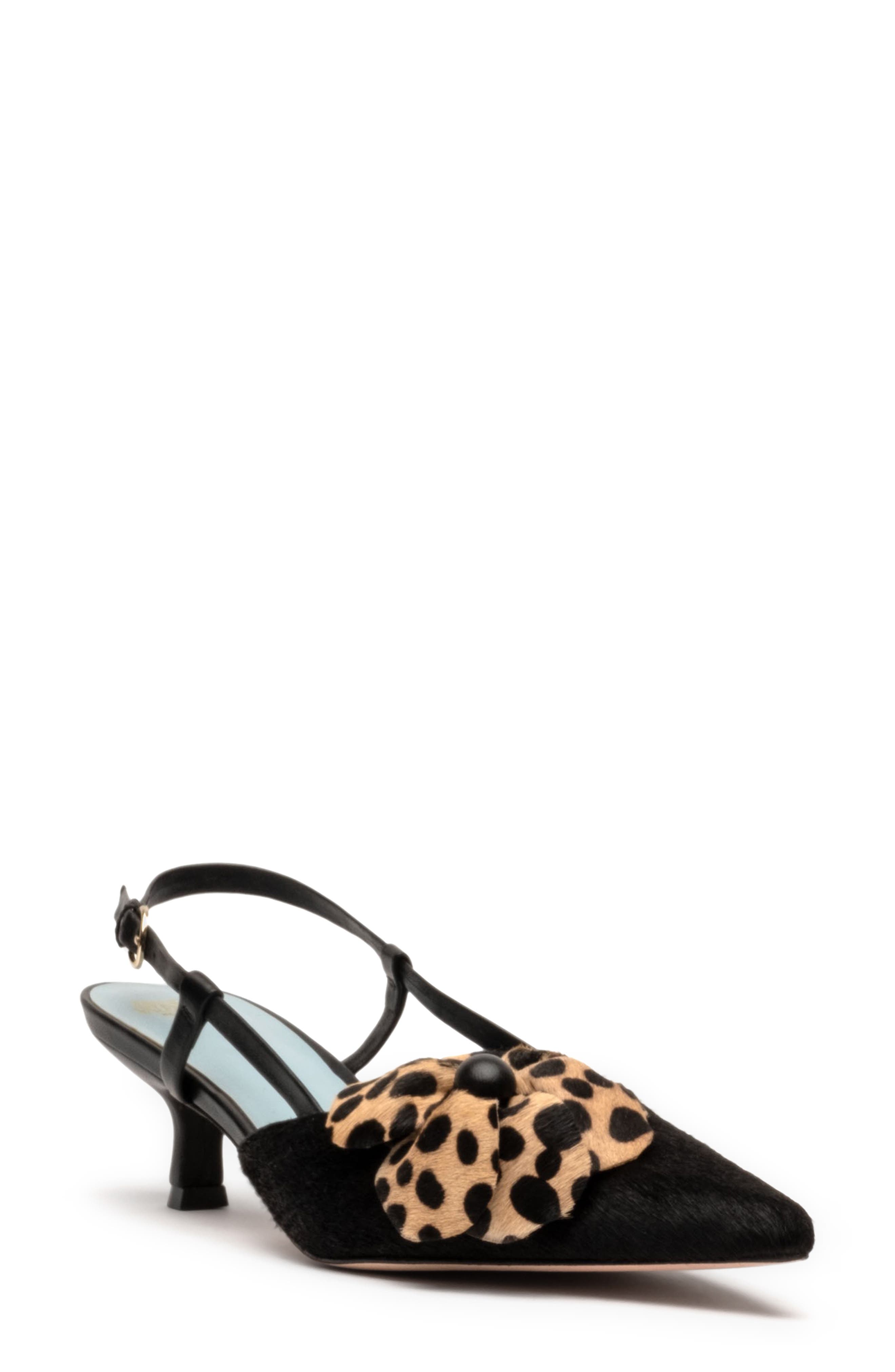 Frances Valentine Flower Genuine Calf Hair Kitten Heel Slingback Pump, Main, color, 