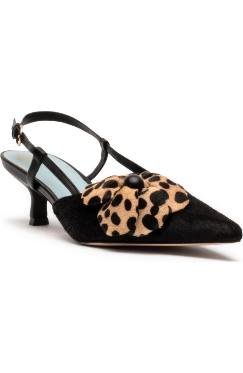 Frances Valentine Flower Genuine Calf Hair Kitten Heel Slingback Pump, Main, color,