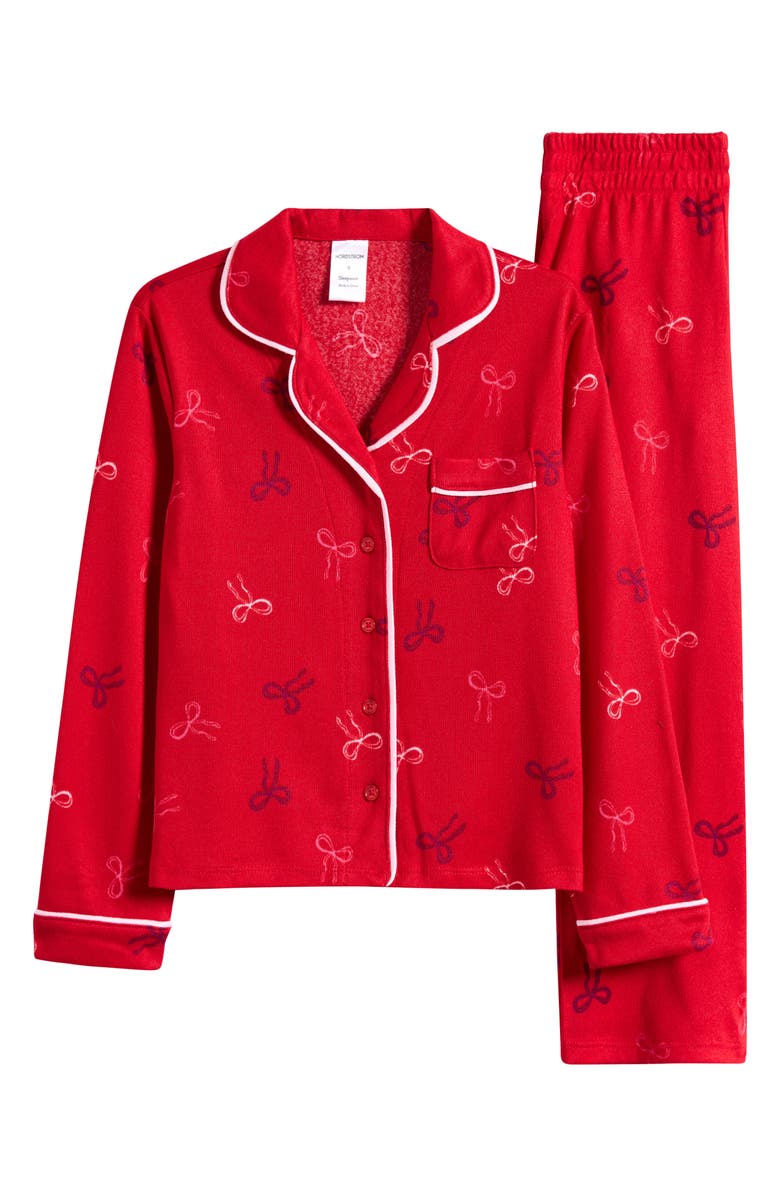Nordstrom Kids' Print Pajamas, Main, color, Red Multi Bow Tossed