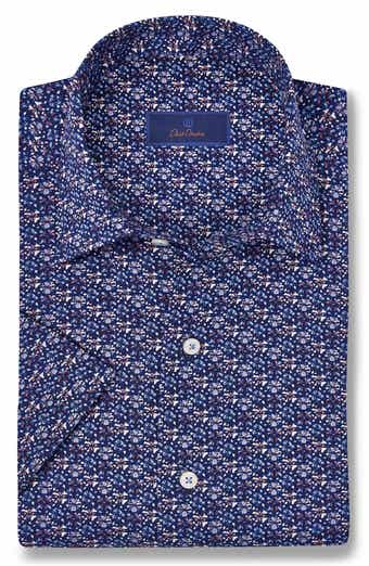 David Donahue Linen & Cotton Short Sleeve Sport Shirt