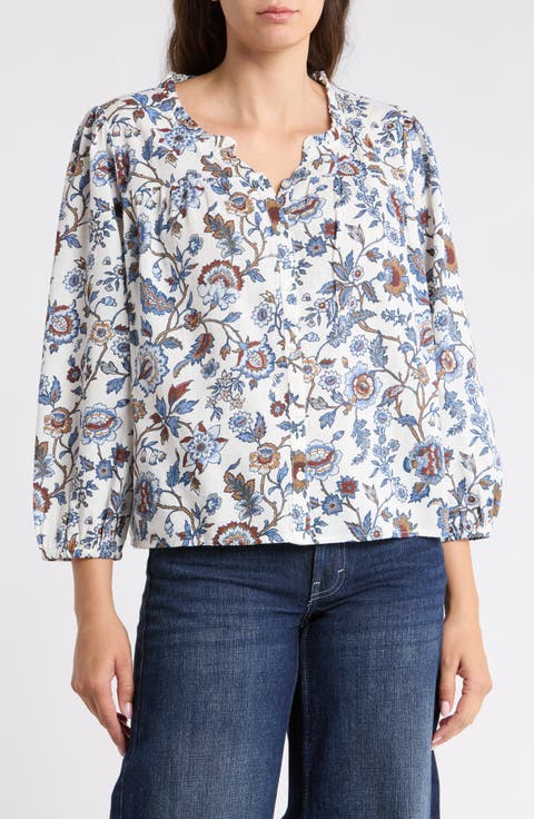 Cotton & Linen Notch Neck Top