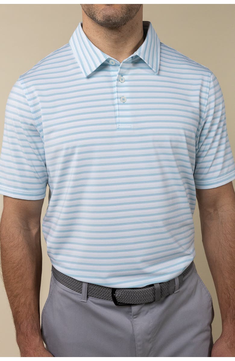 ASHWORTH GOLF Ivy Stripe Polo, Alternate, color, Seaside