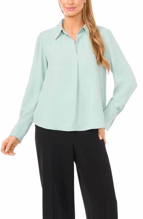 Halogen® Split Cuff Button-Up Top