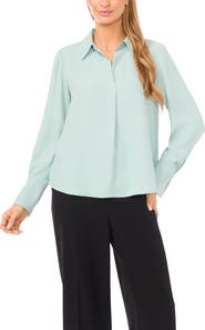 Halogen® Split Cuff Button-Up Top