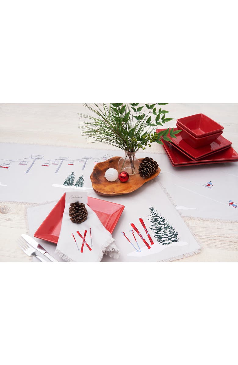 RightSide Designs Slopeside Napkins Set of 4, Alternate, color, White