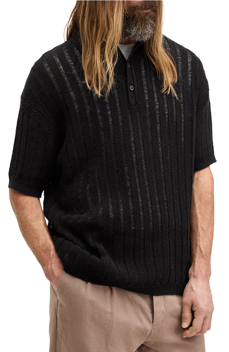 AllSaints Miller Rib Polo Sweater, Main, color, 