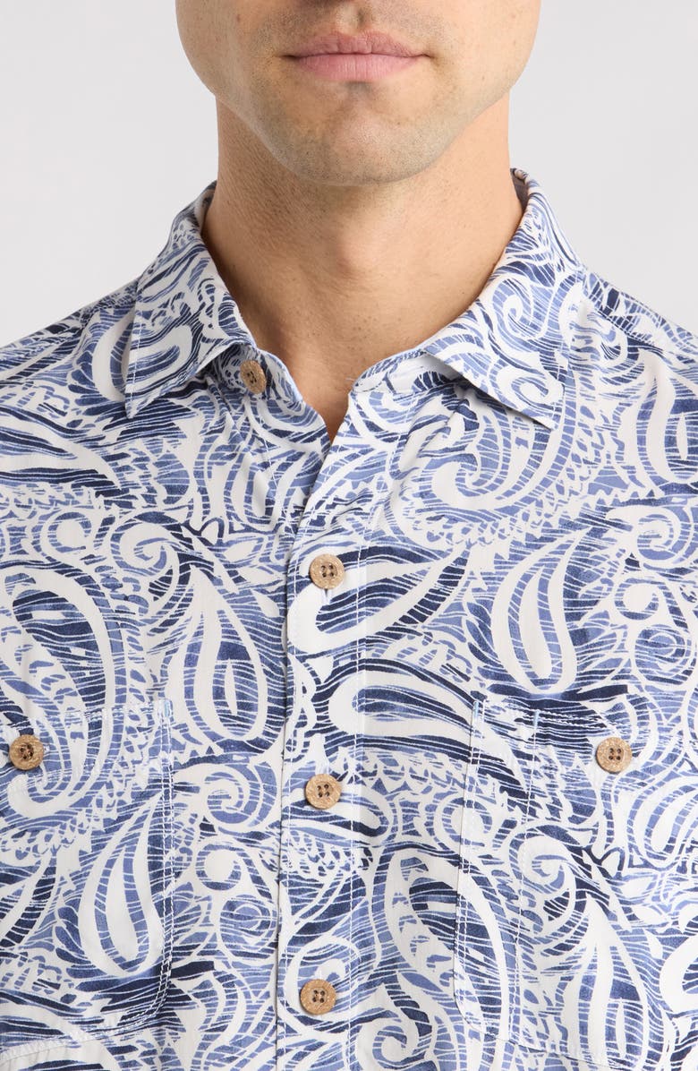 Tommy Bahama Veracruz Cay Sands Short Sleeve Button-Up Shirt, Alternate, color, French Blue