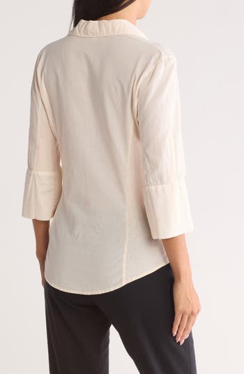 Three-Quarter Sleeve Button-Up Shirt