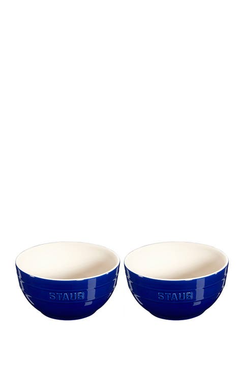 Ceramic 2-Piece Large Universal Bowl Set - Dark Blue