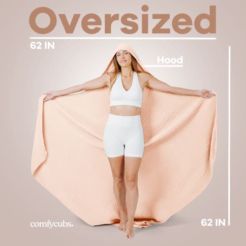 Comfy Cubs Adult Hooded Towel Large In Blush