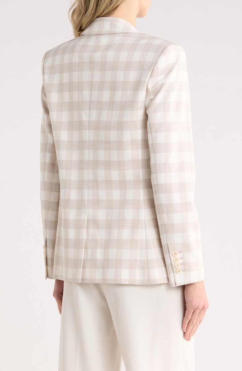 Simkhai Margaux Double Breasted Blazer, Alternate, color, Sand Gingham